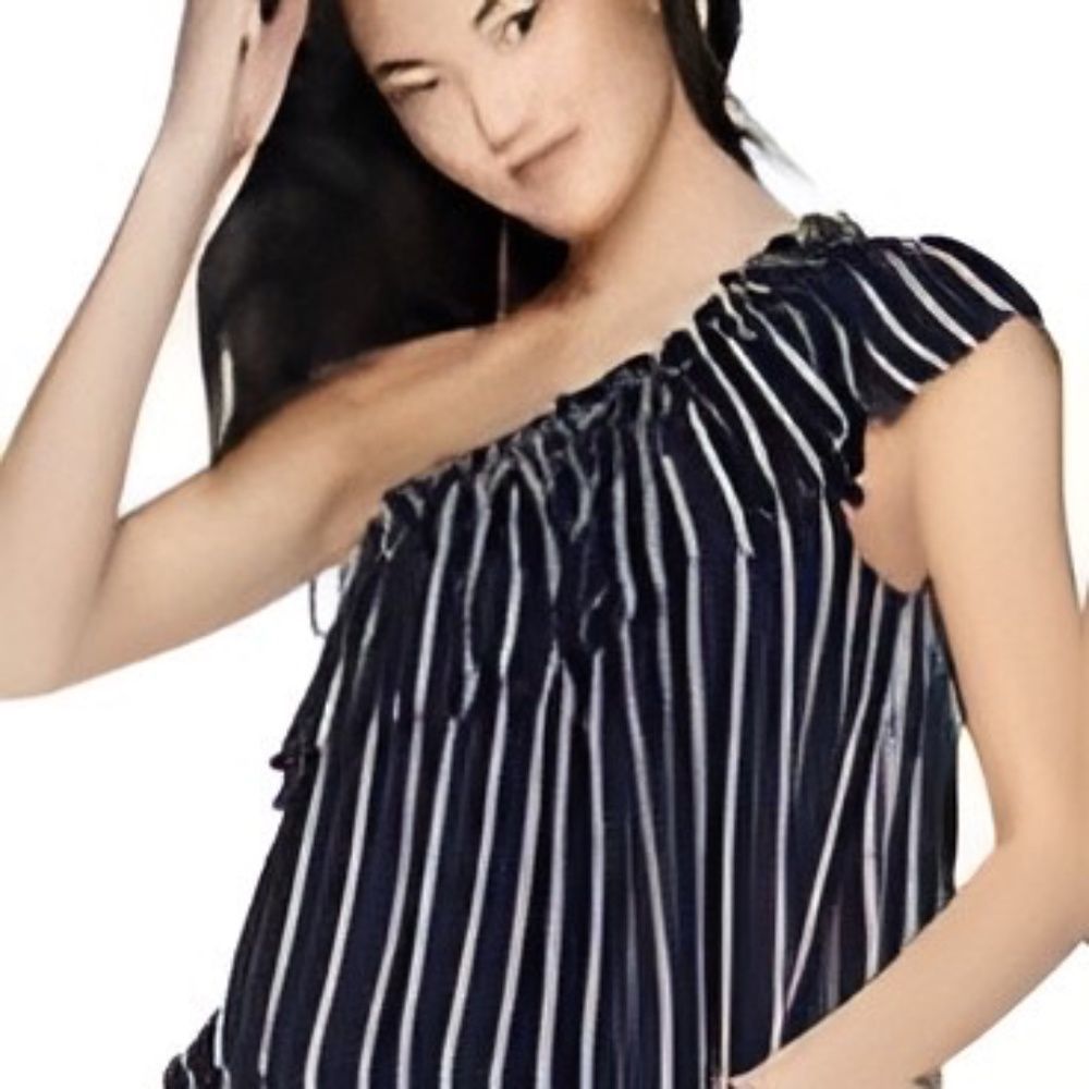 Billabong Wonderland Stripe One Shoulder Top - Size - M